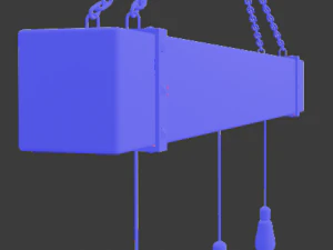 wooden chandelier with forging elements and incandescent lamps 3D Model
