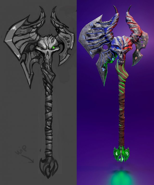 magic axe 3D Модель .c4d .max .obj .3ds .fbx .stl .blend 