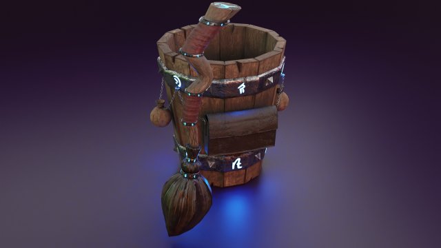 magic stupa and broom 3D Model .c4d .max .obj .3ds .fbx .stl .blend 