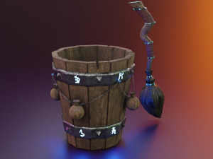 magic stupa and broom 3D Model