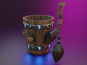 magic stupa and broom 3D Model