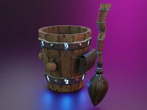 magic stupa and broom 3D Model