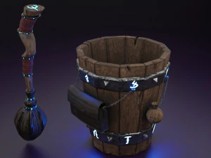 magic stupa and broom 3D Model