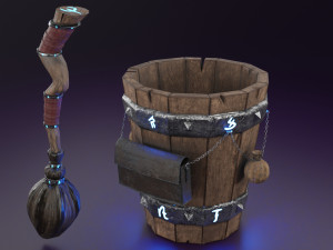 magic stupa and broom 3D Model