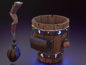 magic stupa and broom 3D Model