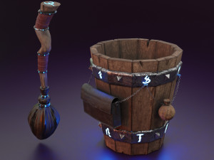 magic stupa and broom 3D Model