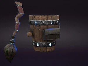 magic stupa and broom 3D Model