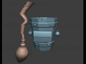 magic stupa and broom 3D Model