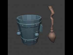 magic stupa and broom 3D Model