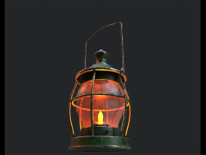 stylized medieval kerosene lamp 3D 模型