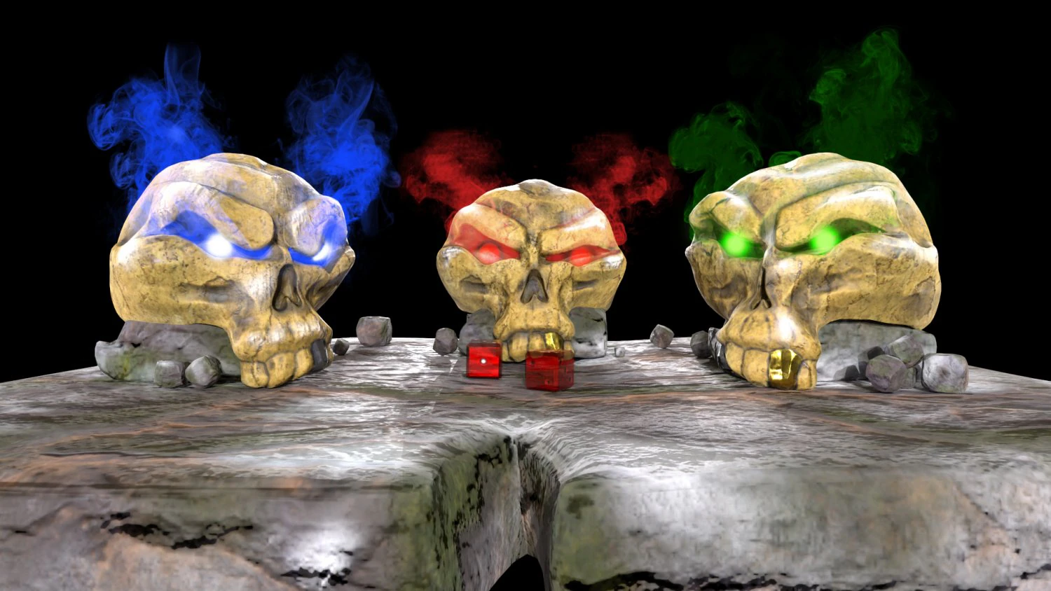 Stylized magic skulls 3D Model .c4d .max .obj .3ds .fbx .stl .blend 