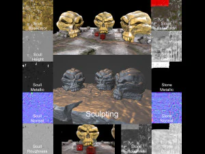Stylized magic skulls 3D Model