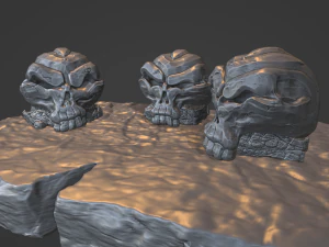 Stylized magic skulls 3D Model