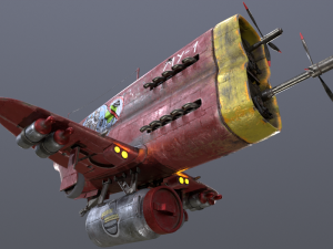 Stylized realistic red airplane 3D Модель