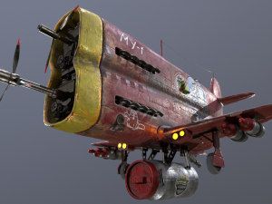 Stylized realistic red airplane 3D Модель