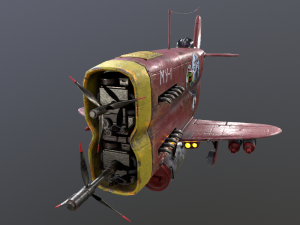 Stylized realistic red airplane 3D Модель
