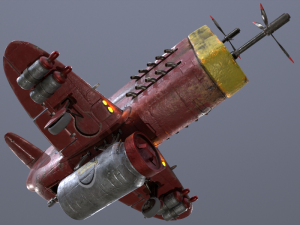 Stylized realistic red airplane 3D Модель