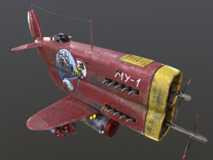 Stylized realistic red airplane 3D Модель