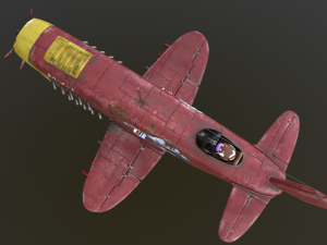 Stylized realistic red airplane 3D Модель