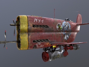 Stylized realistic red airplane 3D Модель