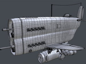 Stylized realistic red airplane 3D Модель