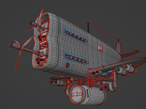 Stylized realistic red airplane 3D Модель
