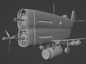 Stylized realistic red airplane 3D Модель