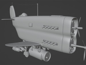 Stylized realistic red airplane 3D Модель