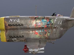 Stylized realistic metal airplane Modèle 3D