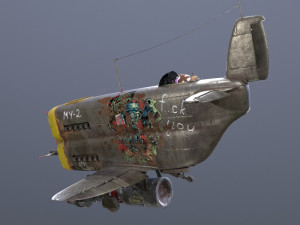 Stylized realistic metal airplane Modèle 3D