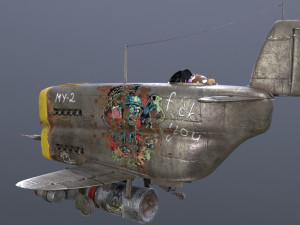 Stylized realistic metal airplane Modèle 3D