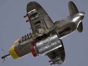 Stylized realistic metal airplane Modèle 3D