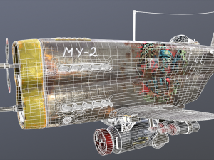 Stylized realistic metal airplane Modèle 3D