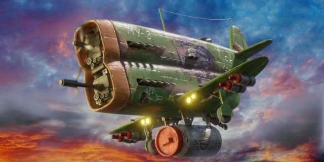 Stylized realistic green airplane 3D Model .c4d .max .obj .3ds .fbx .stl .blend 