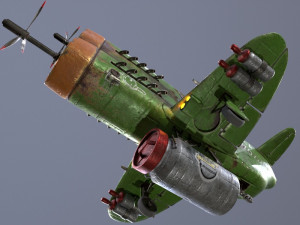 Stylized realistic green airplane 3D Model