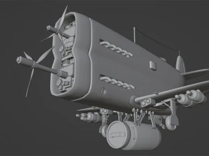 Stylized realistic green airplane 3D Model