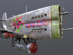 Stylized realistic gray airplane 3D Model