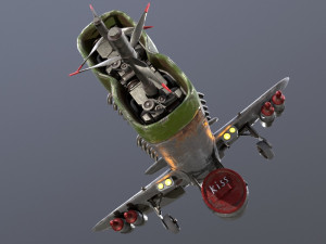 Stylized realistic gray airplane Modelo 3D