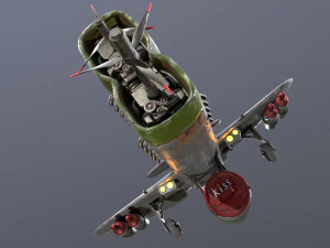 Stylized realistic gray airplane 3D Model