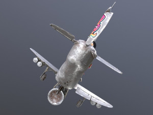 Stylized realistic gray airplane Modelo 3D