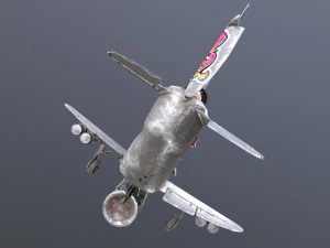 Stylized realistic gray airplane 3D Model