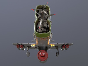 Stylized realistic gray airplane Modelo 3D