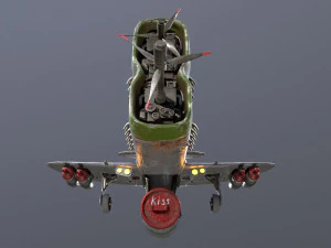 Stylized realistic gray airplane 3D Model