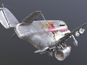 Stylized realistic gray airplane Modelo 3D