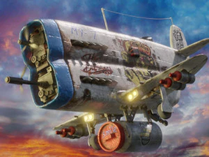 Avion blanc réaliste stylisé Modèle 3D