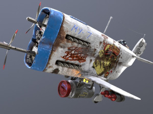 Stylized realistic white airplane Model 3D