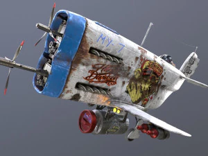 Stylized realistic white airplane 3D Model