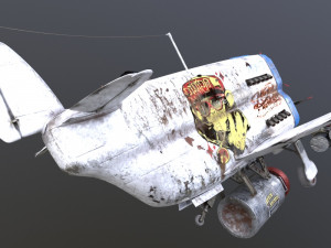 Stylized realistic white airplane Model 3D