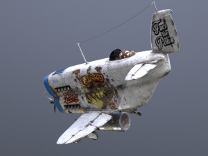 Stylized realistic white airplane Model 3D