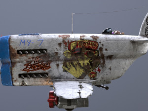 Stylized realistic white airplane Model 3D